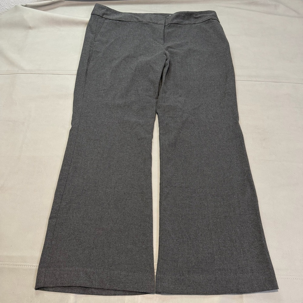 Ann Taylor Women Grey Flare Dress Pant 18 Trouser Career Wide Lgenlook Flowy4827
